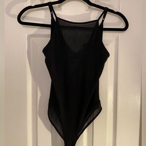 Black Mesh V Bodysuit